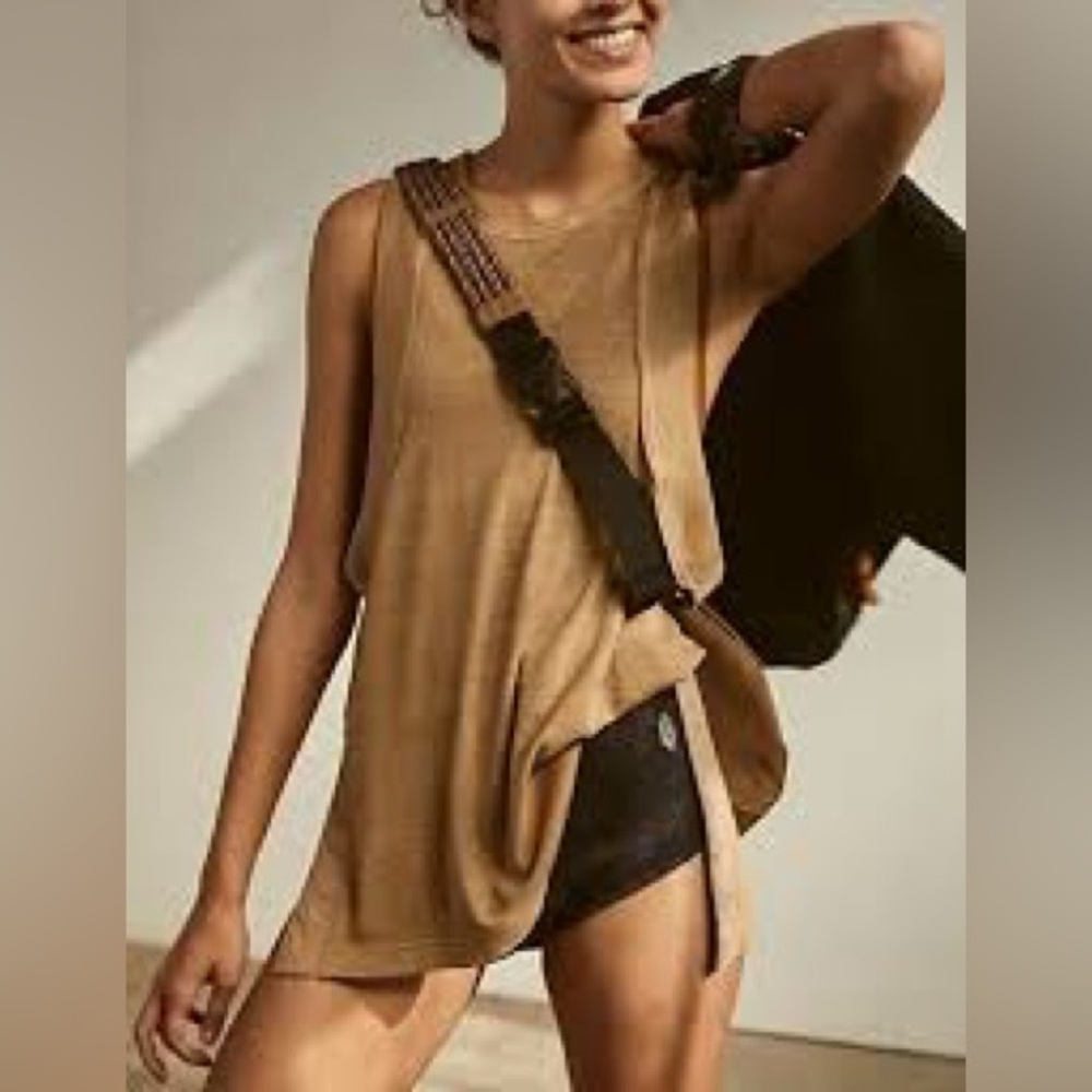 Free People Movement oversized Atlas Brown Utility Top (Fits XS-M)